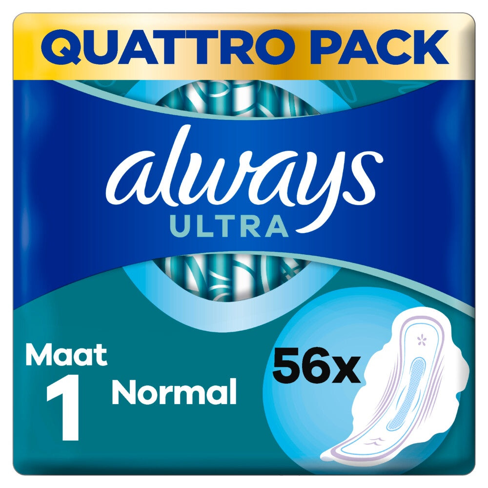 Always Serviettes 1 Ultra Normal avec Ailettes x56