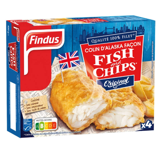 Findus Colin Pané Façon Fish & Chips  x4 / 400gr