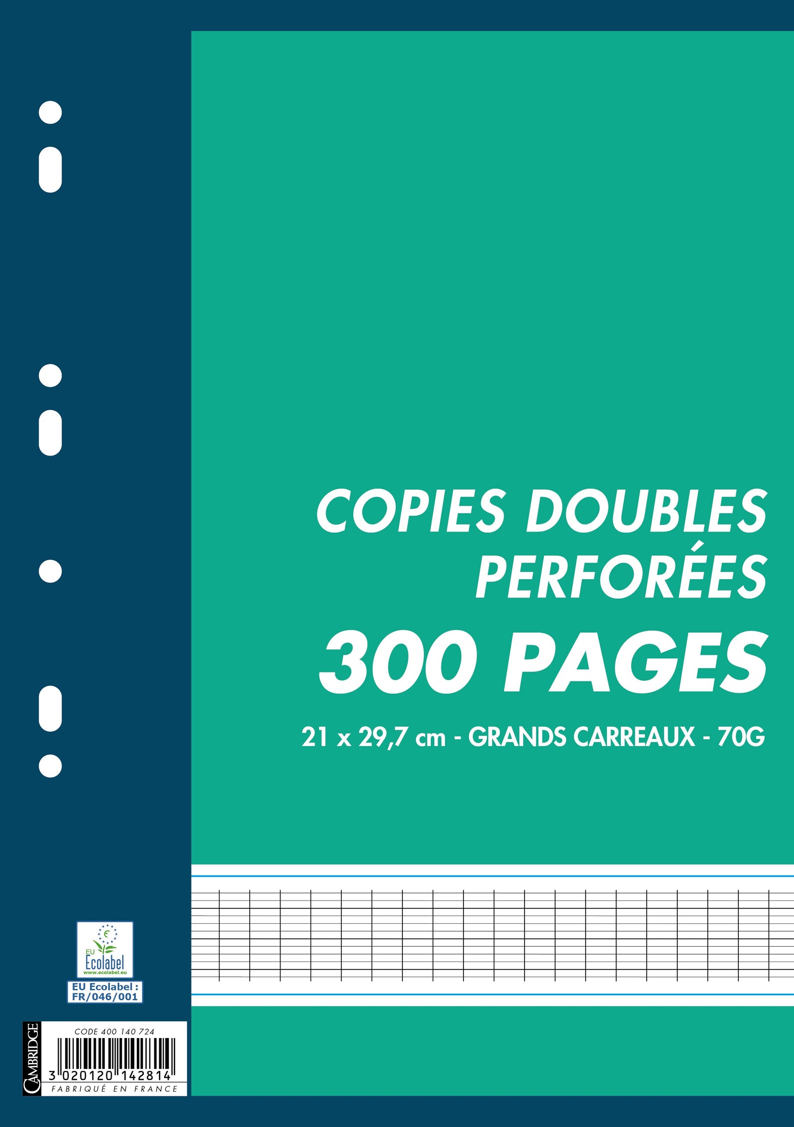 Cambridge Copie double perforées 300 pages