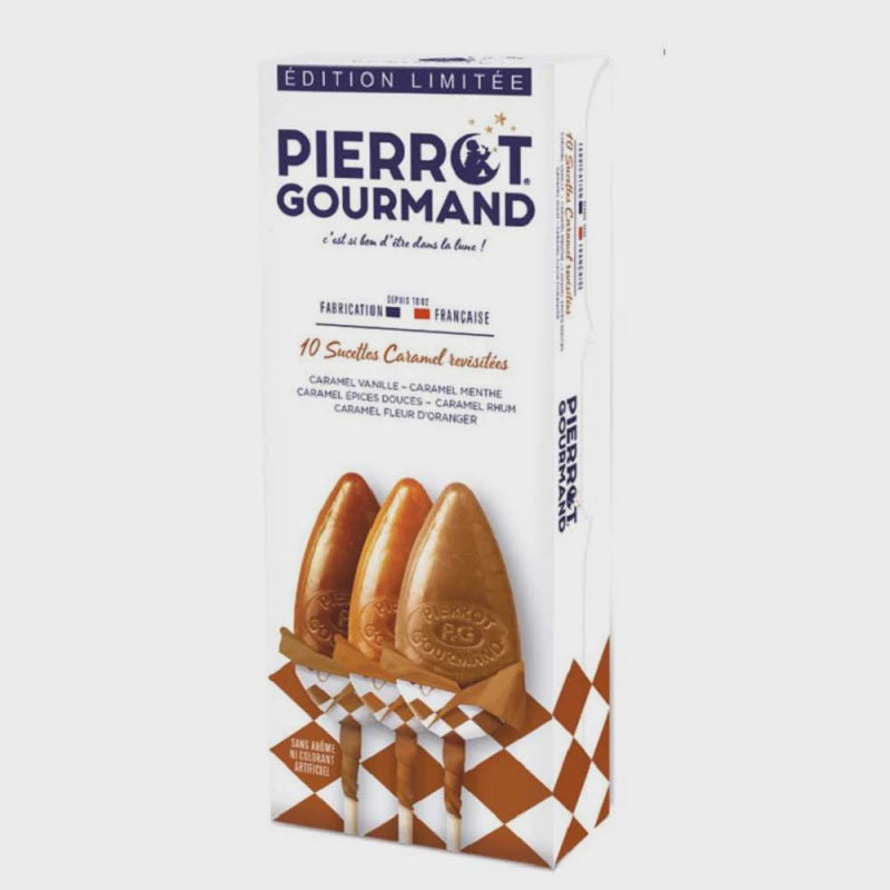 Pierrot Gourmand Etui 10 Sucettes Caramel Revisité 130gr