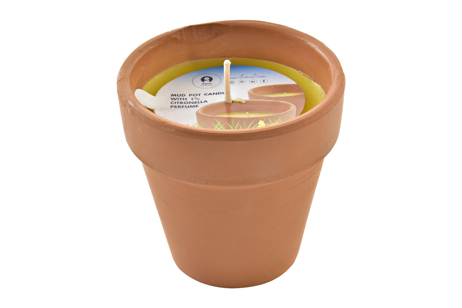 Alexandra Candles - BOUGIE FAÏENCE 8X8X8 CITRONNELLE 1% JAUNE