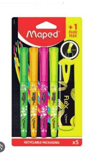 Maped - Set 4 fluo pen + 1 fluo flex