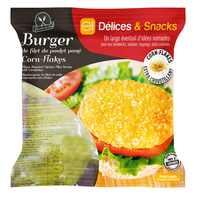 Délices & Snacks Burger De Poulet Panés Halal 120gx9 / 1.08kg