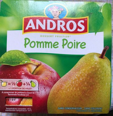 Andros Compote Pomme Poire 8x100g / 800gr