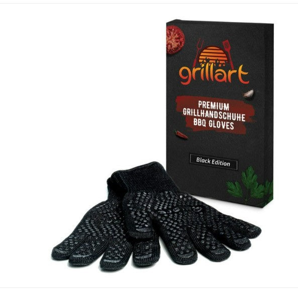 Grillard - Gants de barbecue de haute qualité - extrêmement résistants à la chaleur en fibres d'aramide Black Edition