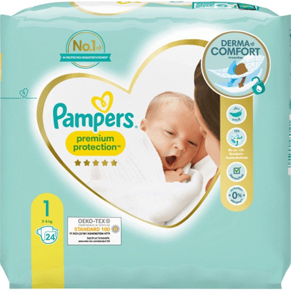 Pampers Premium Protection Couches T1 (2-5kg) x 24