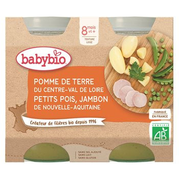 Babybio Petit Pot Légumes Jambon dès 8 mois - 2x200g