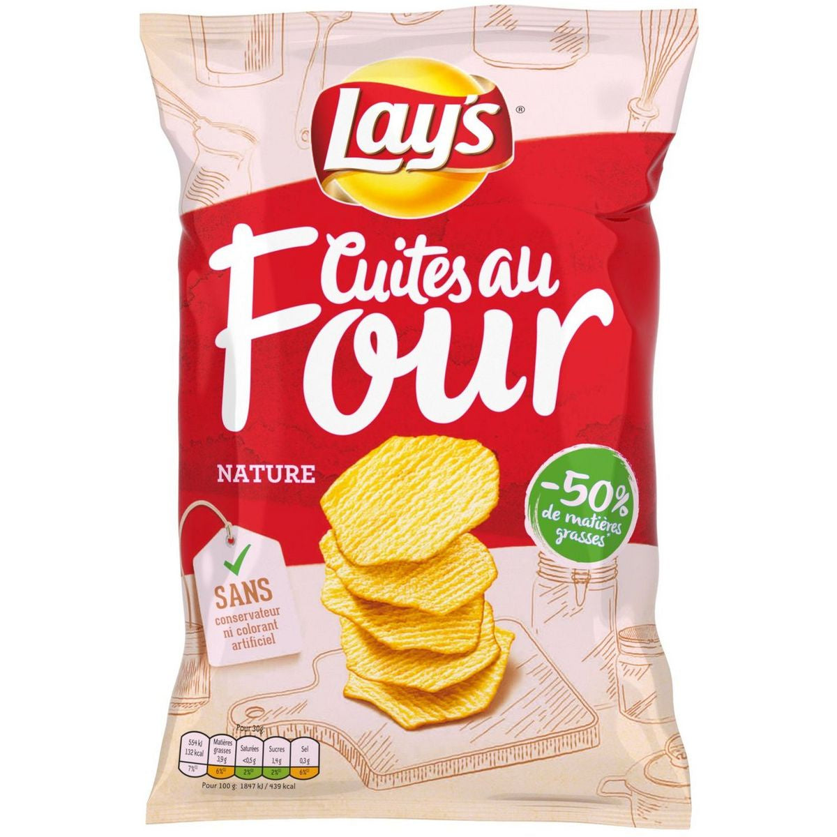 Lay's Chips Cuites au Four Nature 130gr