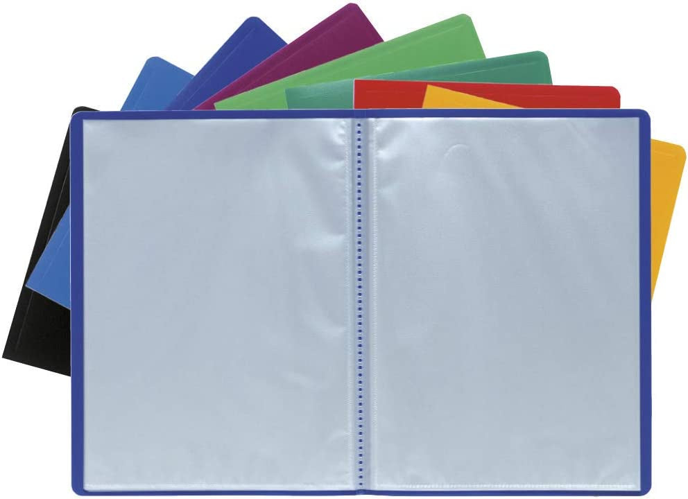 Exacompta - Réf. 8547E - 1 Protège-vues- 40 pochettes grainées antireflet - 80 vues - pour format A4 - dimensions 24 x 32 cm - couverture en polypro souple - couleur