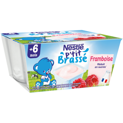 Nestlé - P'tit Brassé Dessert Lacté Framboise - 4x100g