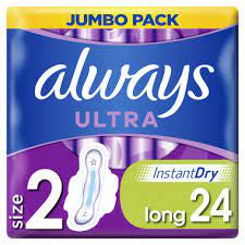 Always Serviettes 2 Ultra Long avec Ailettes x32