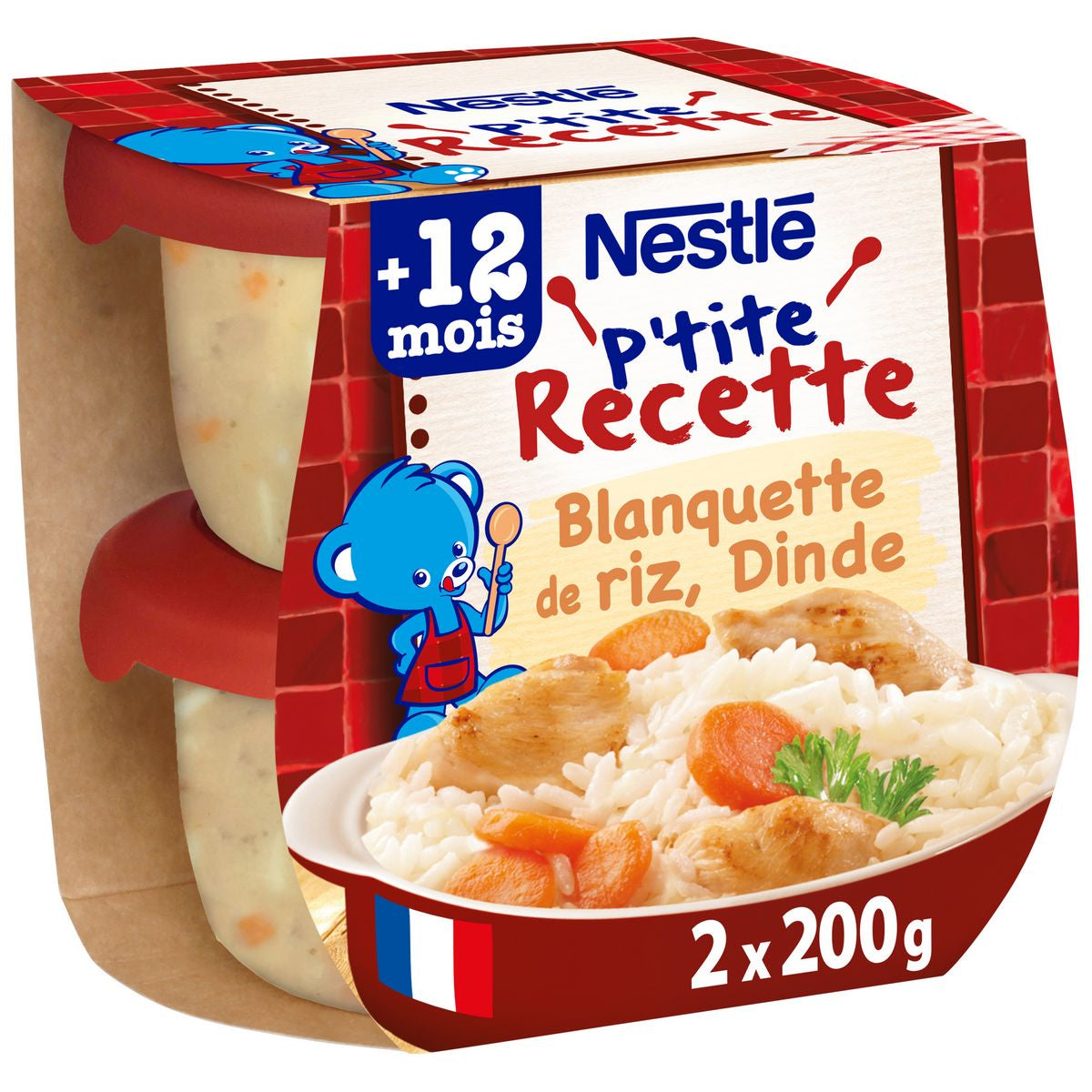 Nestlé P'tite Recette - Blanquette riz dinde, dès 12 mois 2x200g