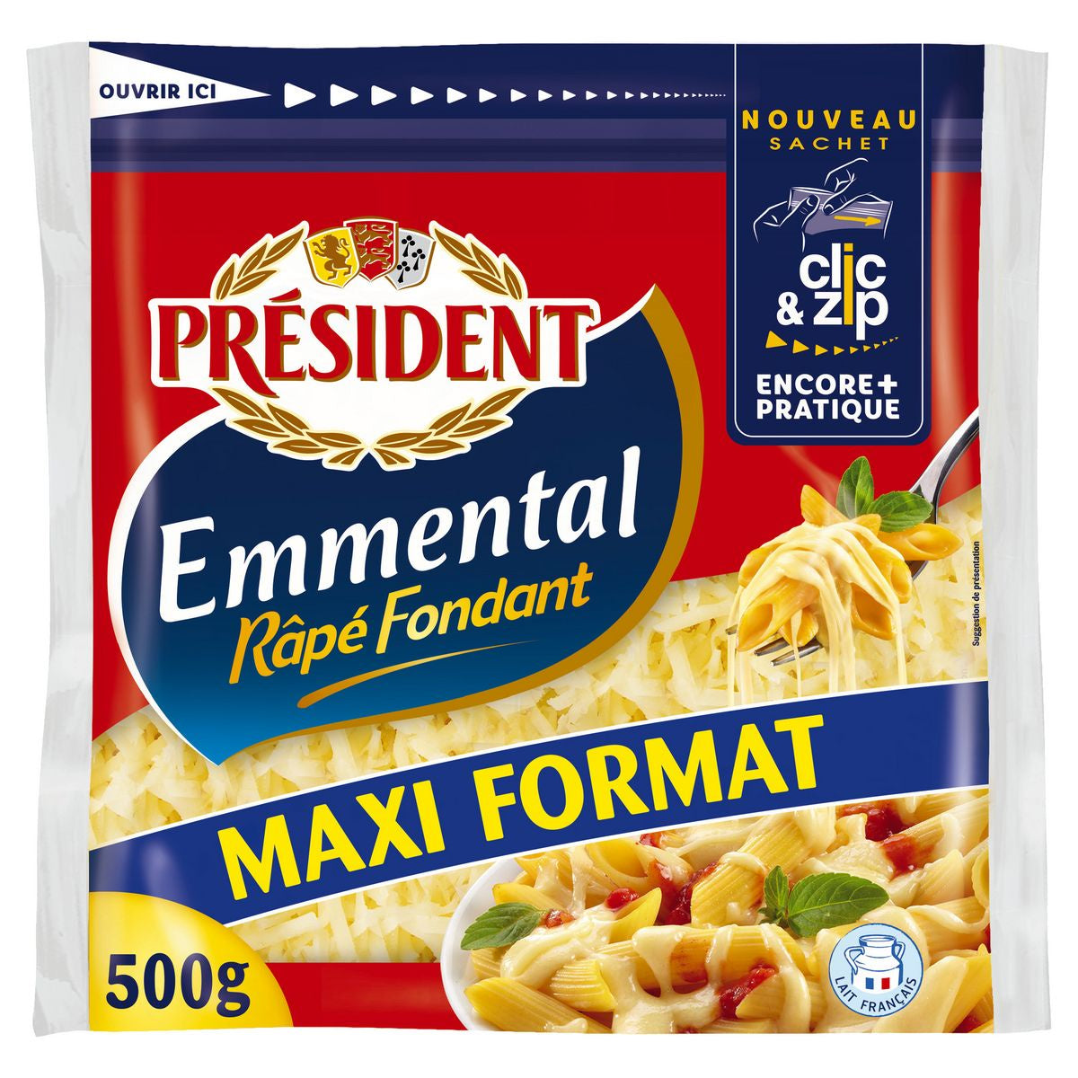 Président Emmental Râpé Fondant 500gr