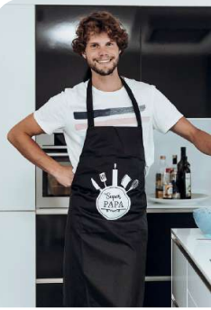 Tablier papa noir imperméable